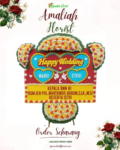 Karangan Papan Bunga Pernikahan di Kraksaan Probolinggo